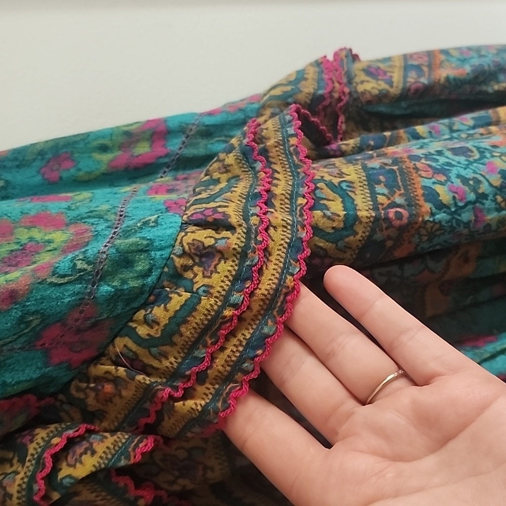 Sundance Turquoise Floral Midi Dress - Picture 5 of 7